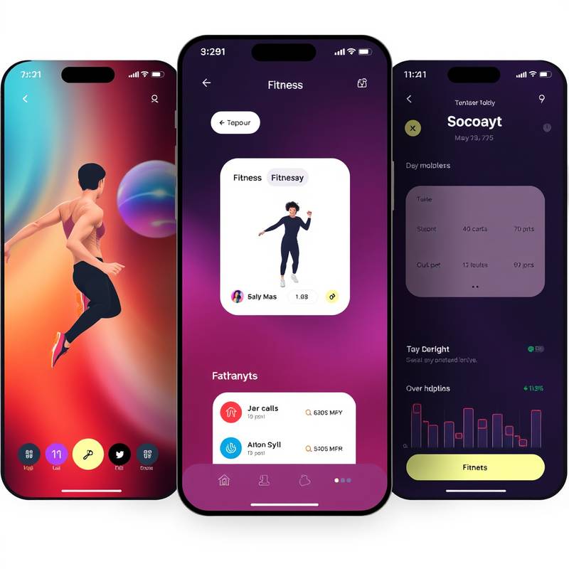 Mobile app design for a fitness company