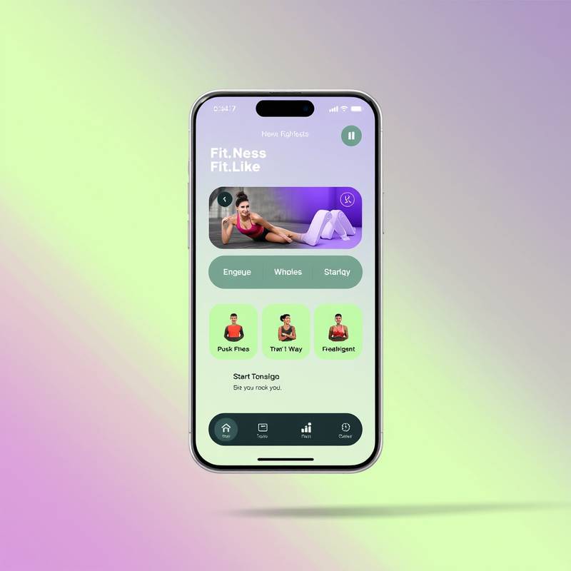 Mobile app UI/UX design for 'FitLife', a fitness and wellness company, featuring intuitive interface and engaging user experience.