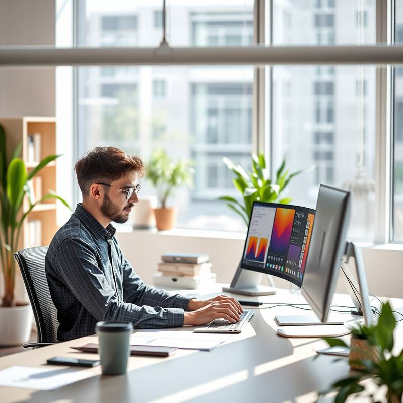 UI/UX designer working on a user interface
